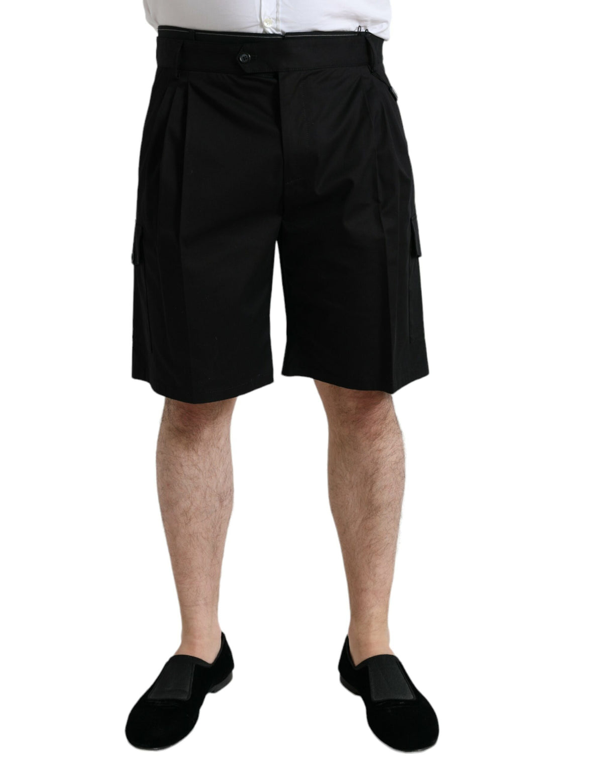 Dolce & Gabbana Schwarze Cargo-Bermuda-Shorts aus Baumwollstretch