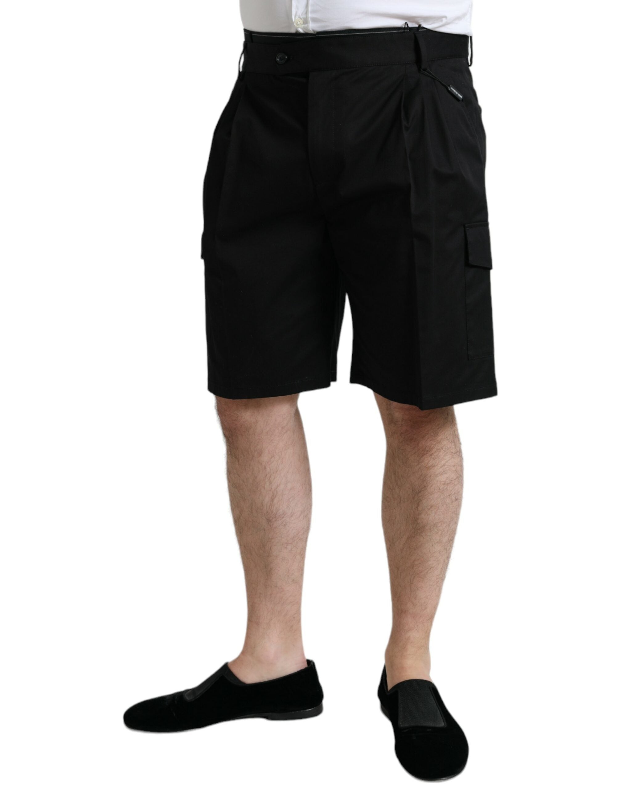 Dolce & Gabbana Schwarze Cargo-Bermuda-Shorts aus Baumwollstretch