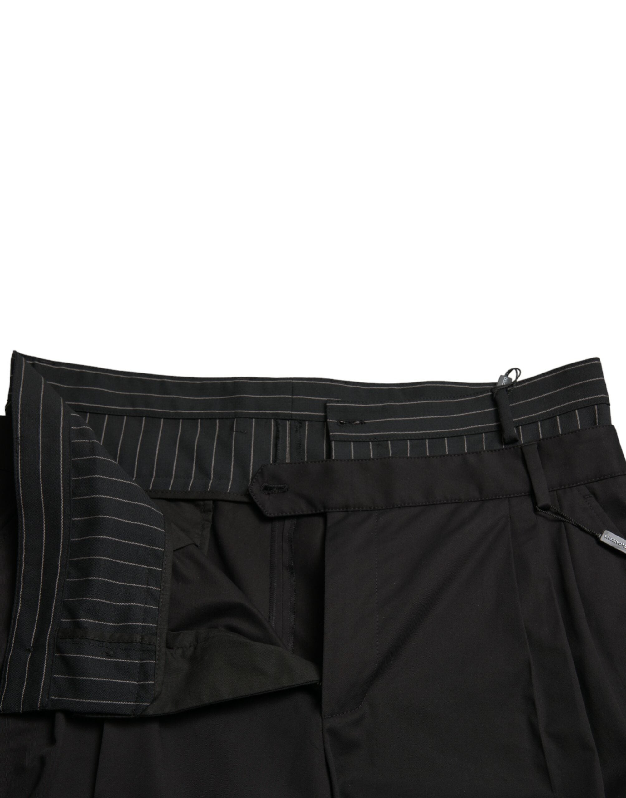 Dolce & Gabbana Schwarze Cargo-Bermuda-Shorts aus Baumwollstretch