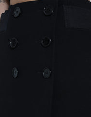 Dolce & Gabbana Black Wool Button High Waist Aline Mini Skirt