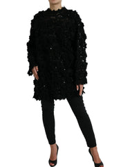 Dolce & Gabbana Zwarte Trui met Pailletten en Versieringen
