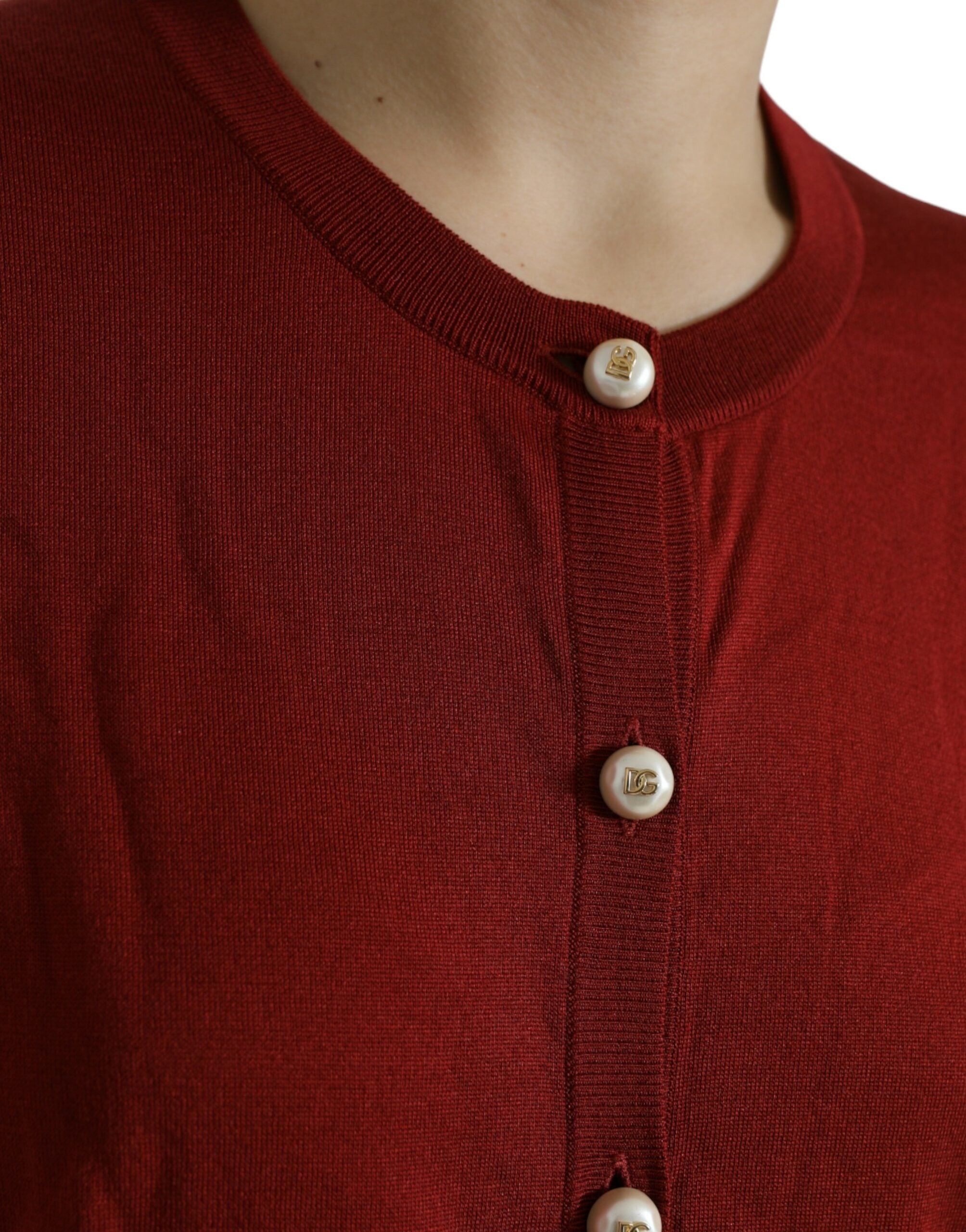 Dolce & Gabbana Multicolor Cardigan Color Block Seidenpullover mit Rundhalsausschnitt