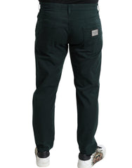 Dolce & Gabbana Groene Katoen Stretch Skinny Heren Denim Jeans