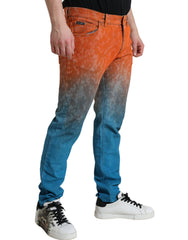 Dolce & Gabbana Multicolor Ombre Katoenen Slim Fit Denim Jeans