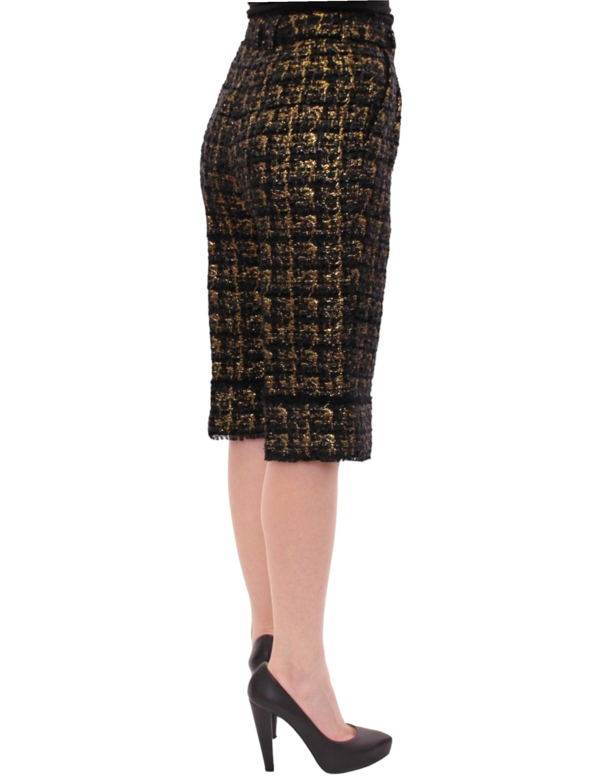 Dolce & Gabbana Zwarte korte broek van stof