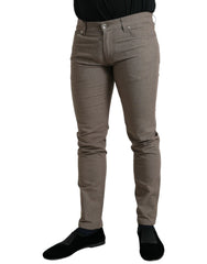Dolce & Gabbana Bruine Katoenen Stretch Skinny Herenbroek