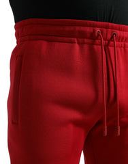 Dolce & Gabbana Rode Joggingbroek van katoenmix met smalle pijpen