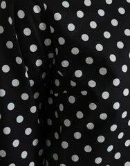 Dolce & Gabbana Schwarz Weiß Gepunktetes Nylon-Mini-Schlauchkleid