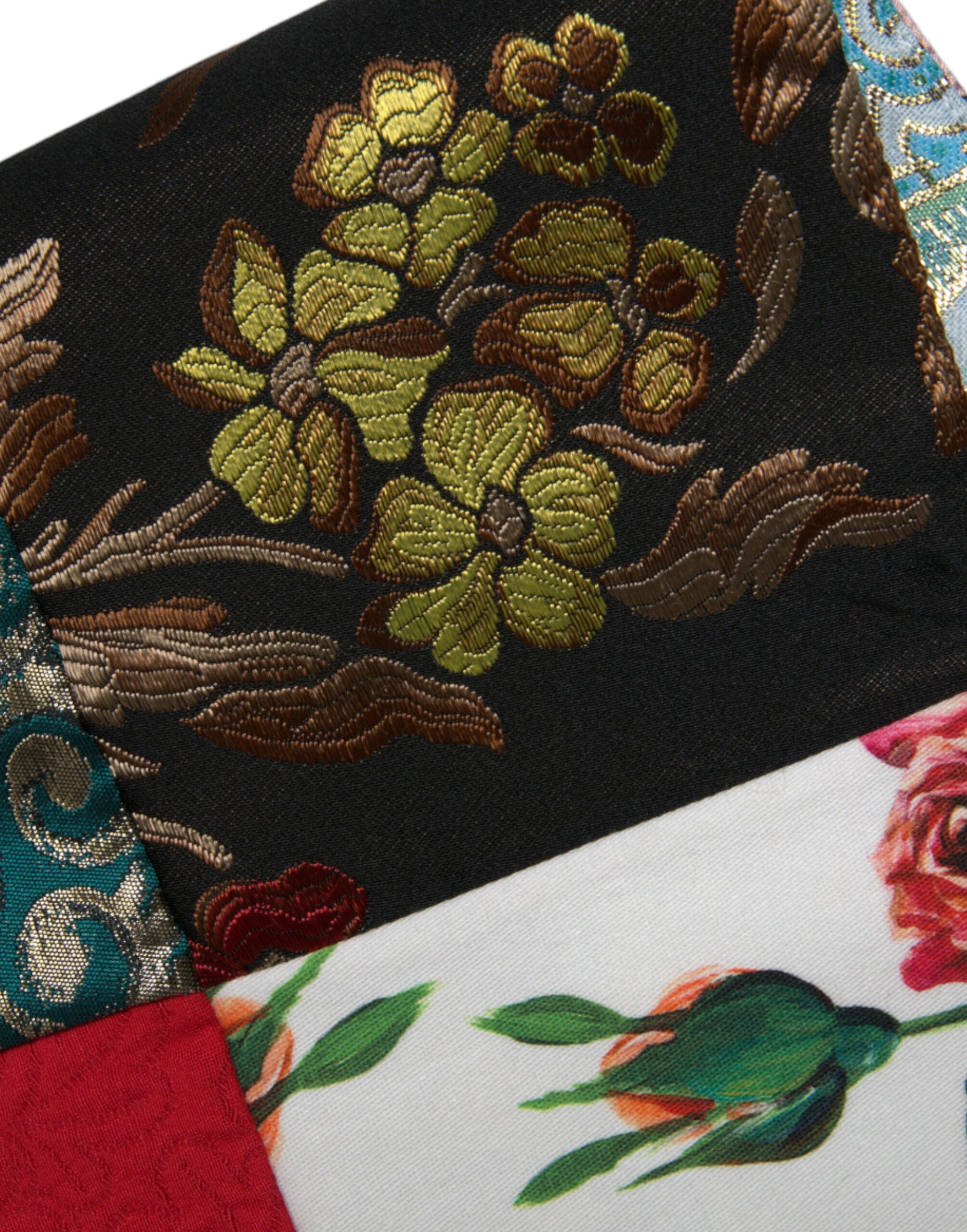Dolce & Gabbana Mini-Shift-Kleid aus mehrfarbigem floralem Patchwork