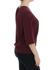 Dolce & Gabbana Rote Seidenbluse mit 3/4-Ärmeln