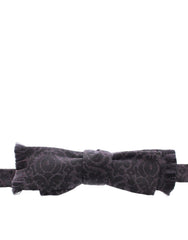 Dolce & Gabbana Grau Schwarze Fliege aus Wolle und Seide