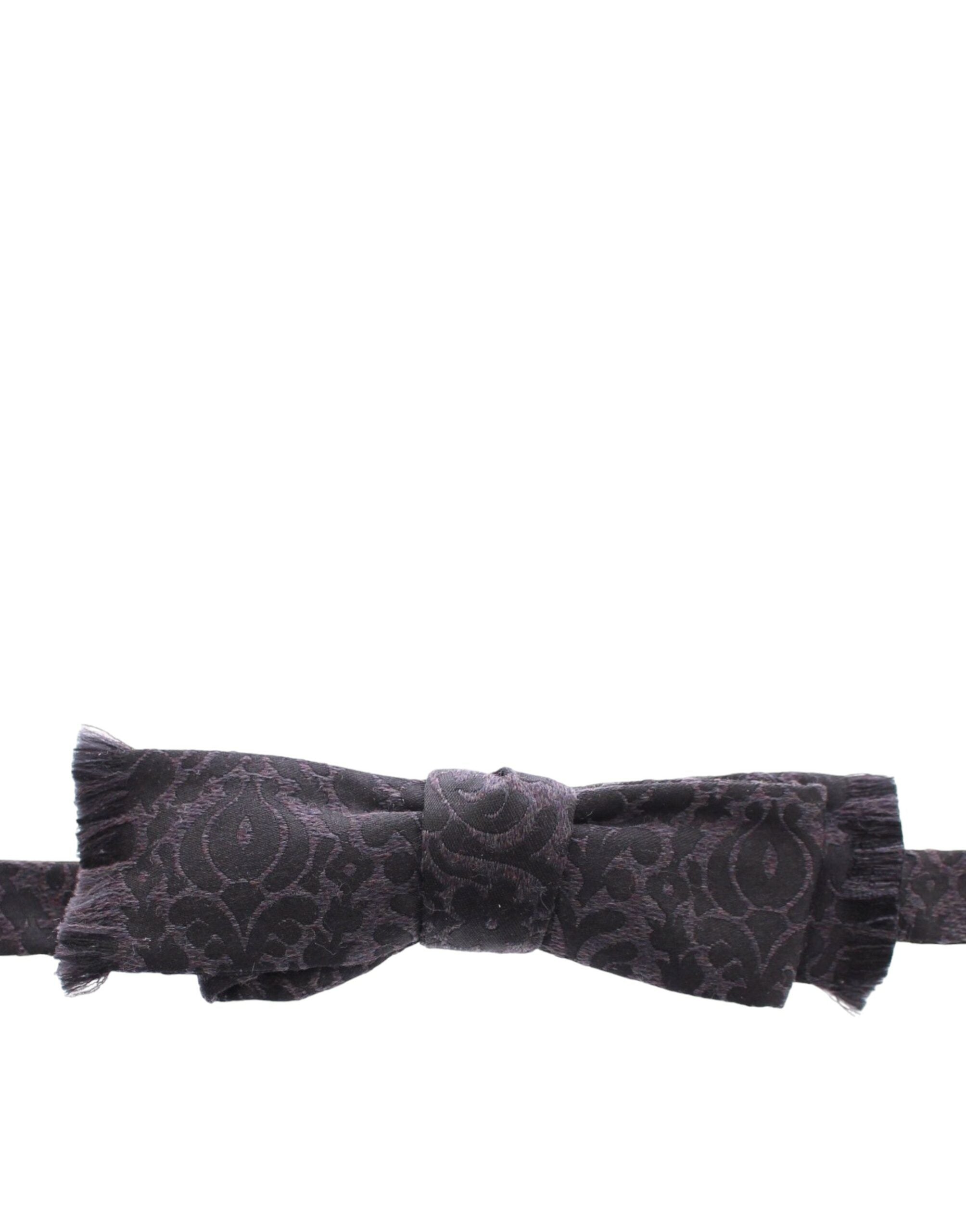Dolce & Gabbana Grau Schwarze Fliege aus Wolle und Seide