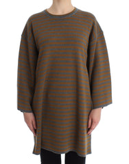 Dolce & Gabbana Oversized Pullovertop mit grauen und gelben Streifen