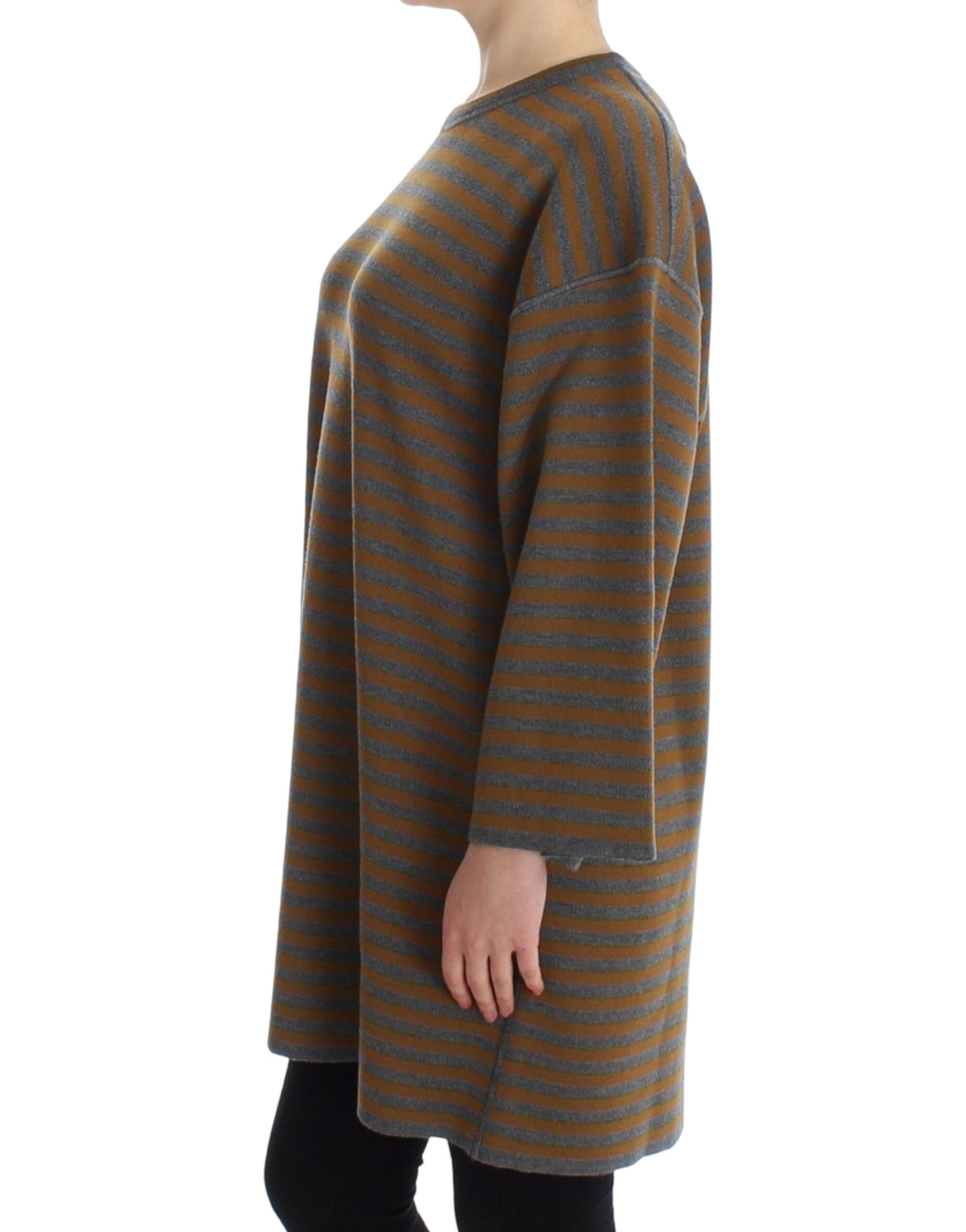 Dolce & Gabbana Oversized Pullovertop mit grauen und gelben Streifen