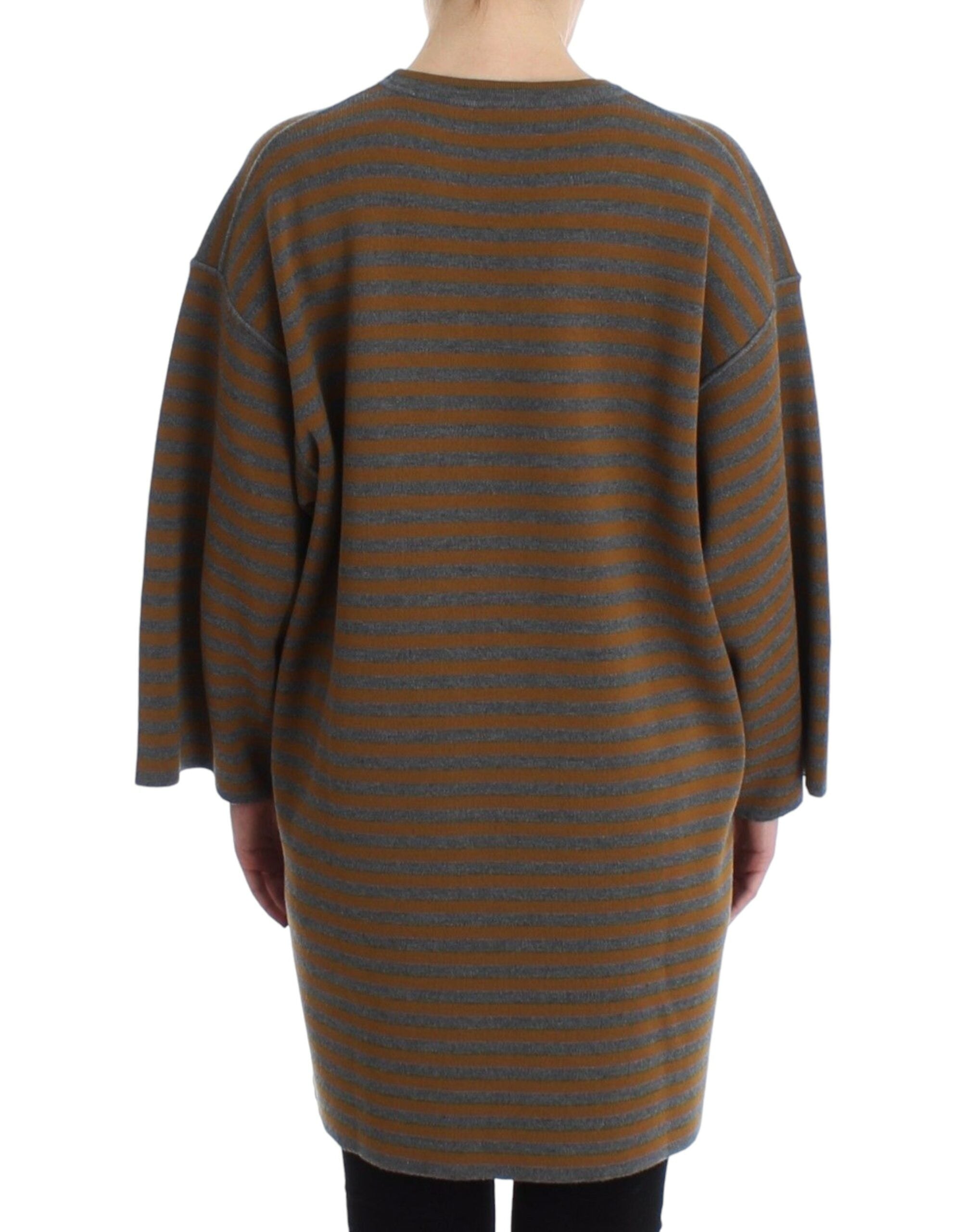 Dolce & Gabbana Oversized Pullovertop mit grauen und gelben Streifen
