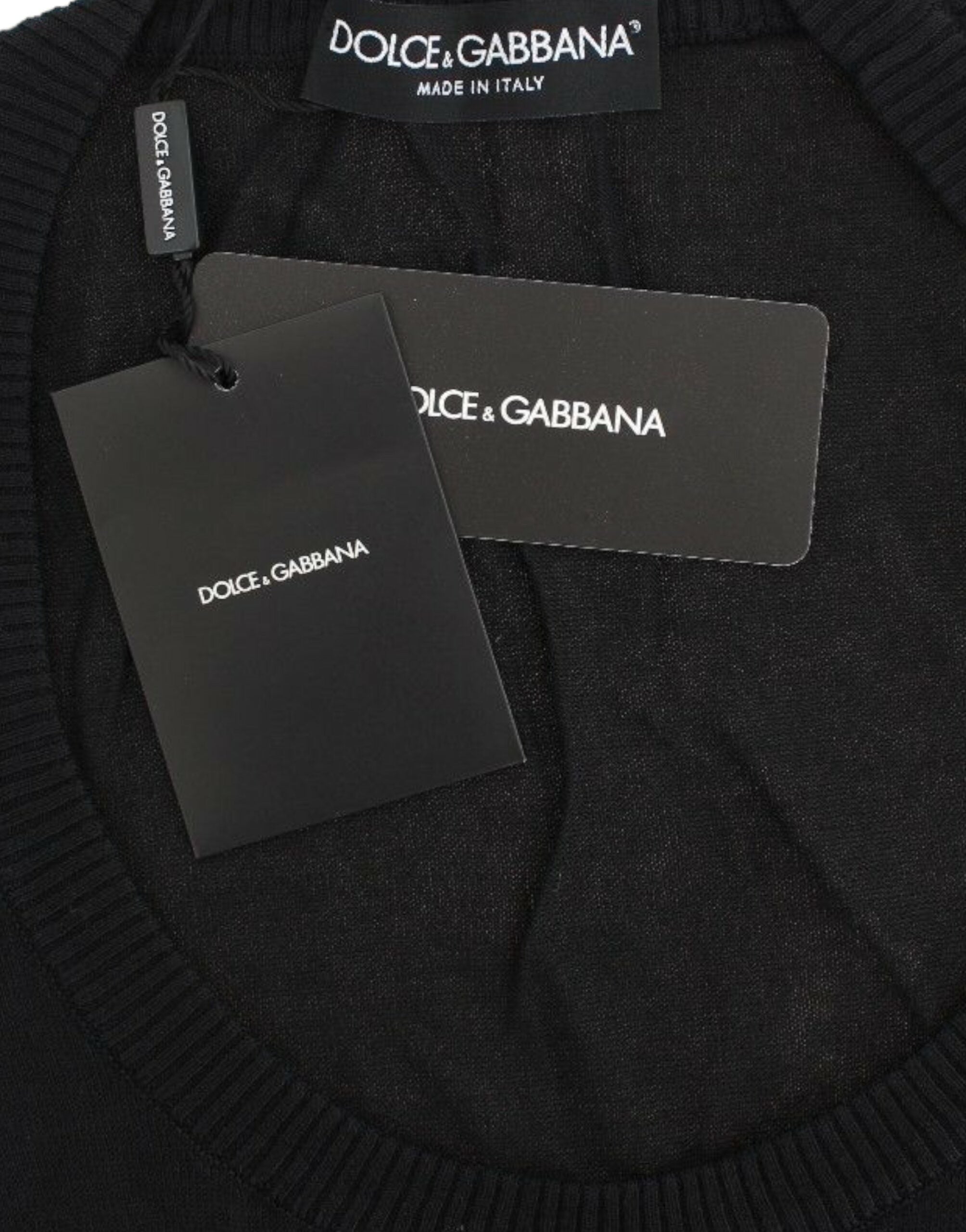 Dolce & Gabbana Zwarte Kasjmier Crewneck Trui Pullover