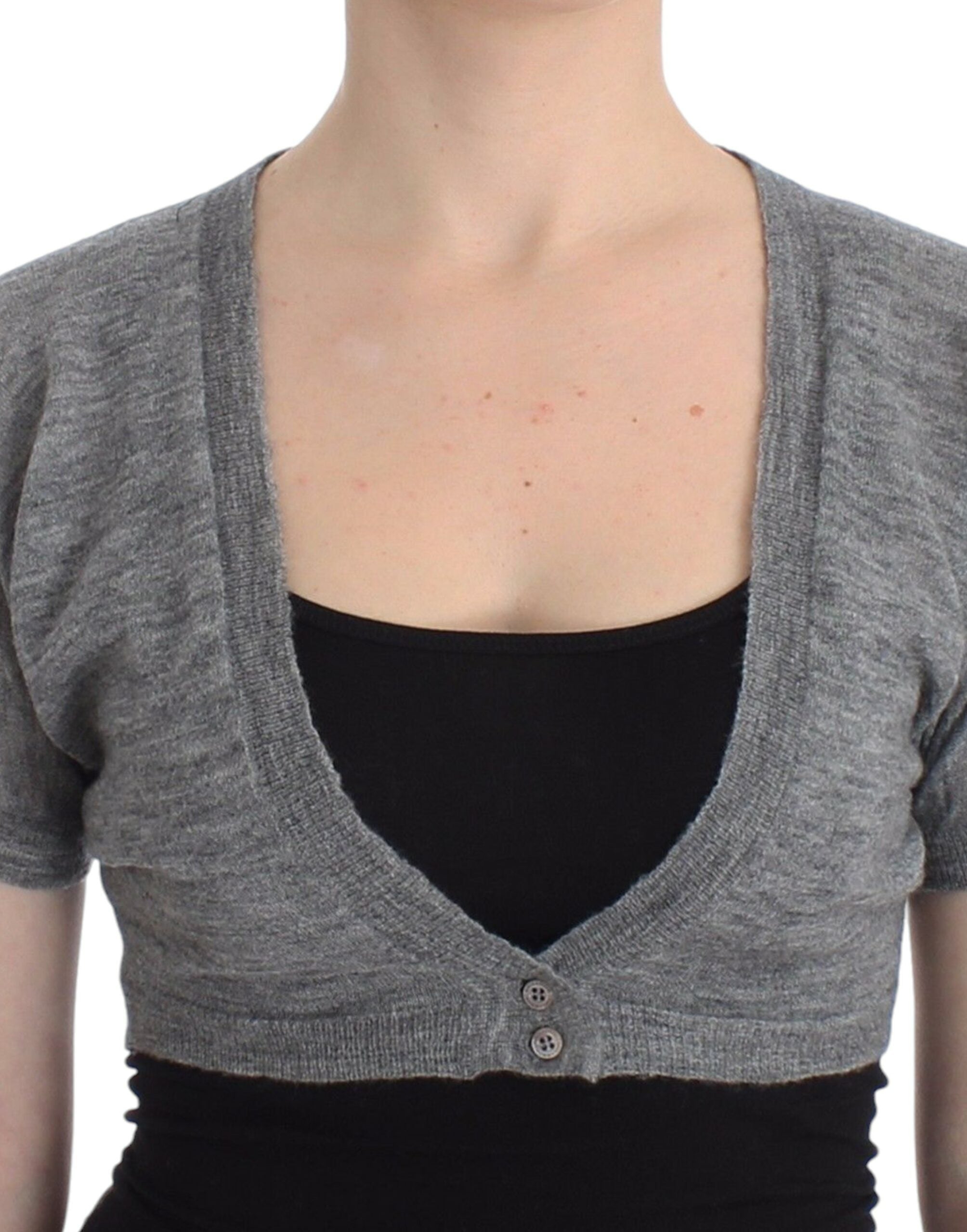 Ermanno Scervino Lingerie Strick Grau Bolero Pullover Cardigan