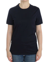 Ermanno Scervino Lingerie Blaues Rundhals-T-Shirt aus Baumwolle mit Logo
