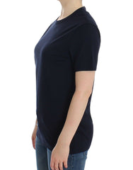 Ermanno Scervino Lingerie Blaues Rundhals-T-Shirt aus Baumwolle mit Logo