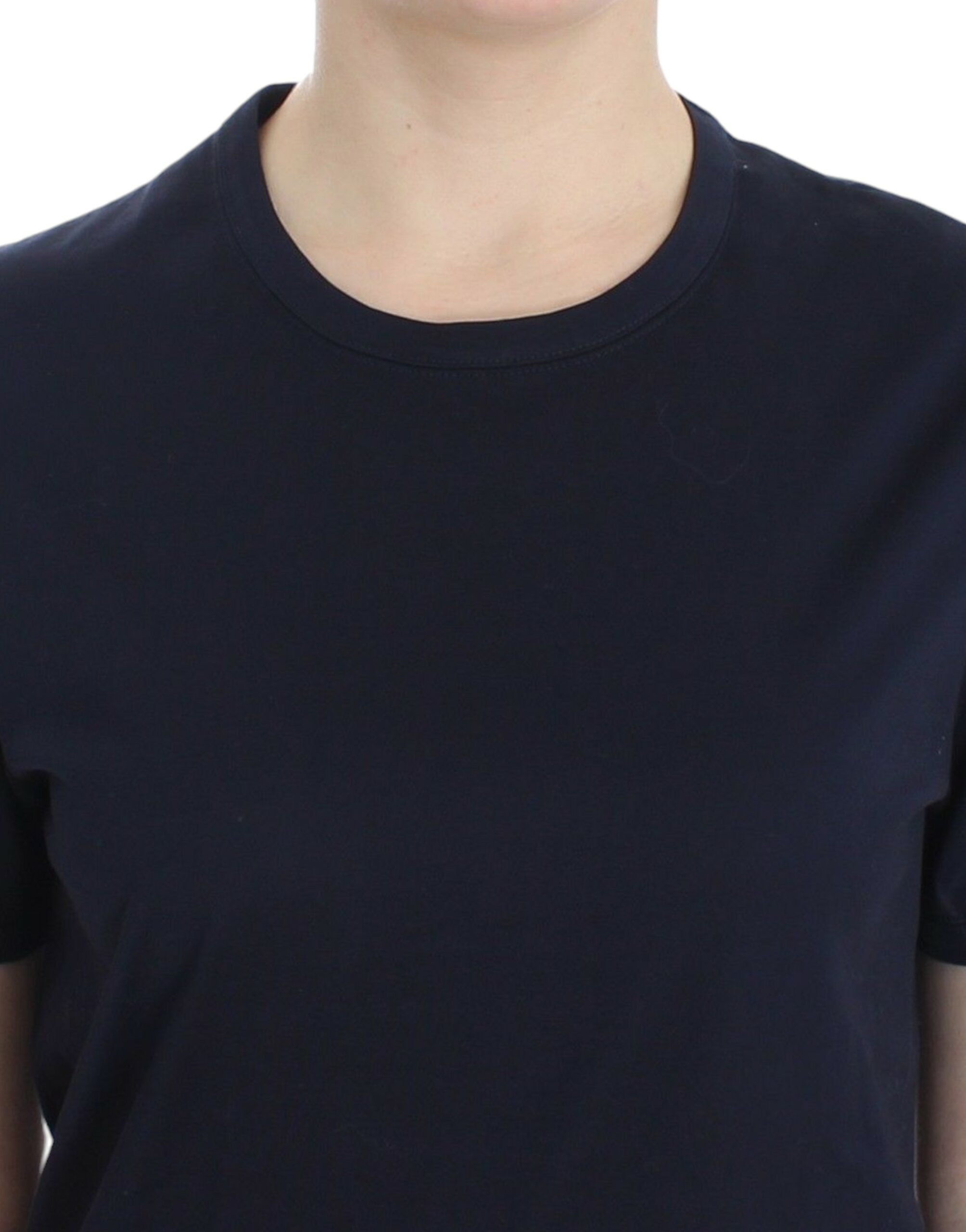 Ermanno Scervino Lingerie Blaues Rundhals-T-Shirt aus Baumwolle mit Logo