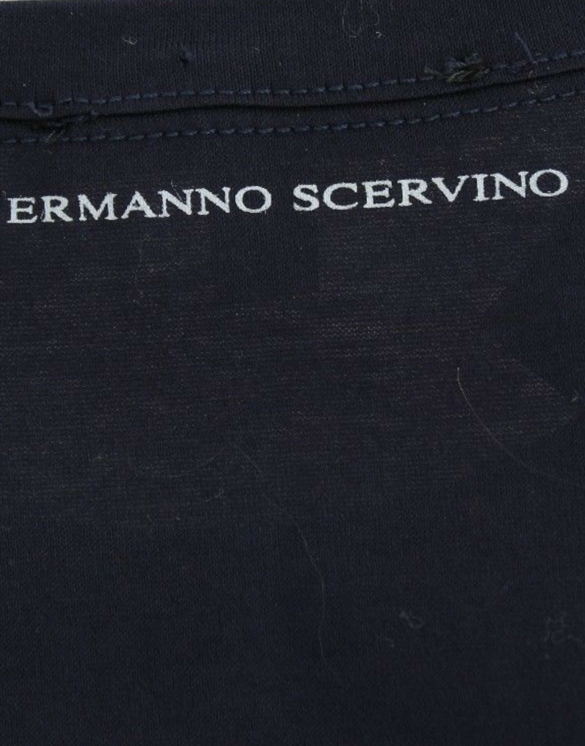 Ermanno Scervino Lingerie Blaues Rundhals-T-Shirt aus Baumwolle mit Logo