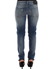 Ermanno Scervino Blauwe Slim Jeans Denim Broek Recht Stretch