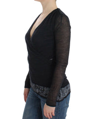 Ermanno Scervino Zwart Wolmix Stretch Trui met Lange Mouwen
