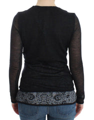 Ermanno Scervino Zwart Wolmix Stretch Trui met Lange Mouwen