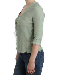 Ermanno Scervino Groene Lichtgewicht Gebreide Trui Top Blouse