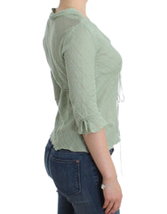 Ermanno Scervino Groene Lichtgewicht Gebreide Trui Top Blouse