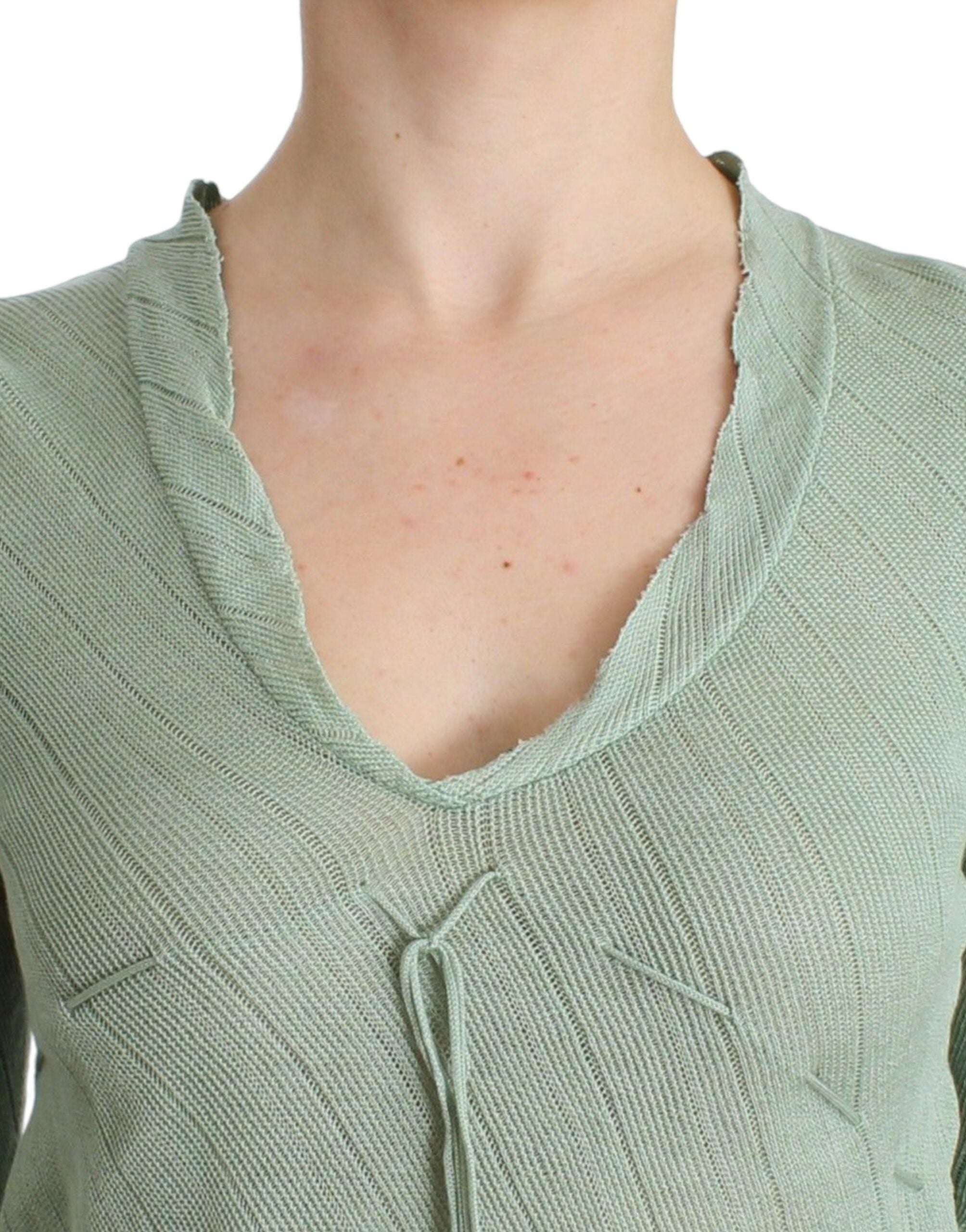 Ermanno Scervino Groene Lichtgewicht Gebreide Trui Top Blouse