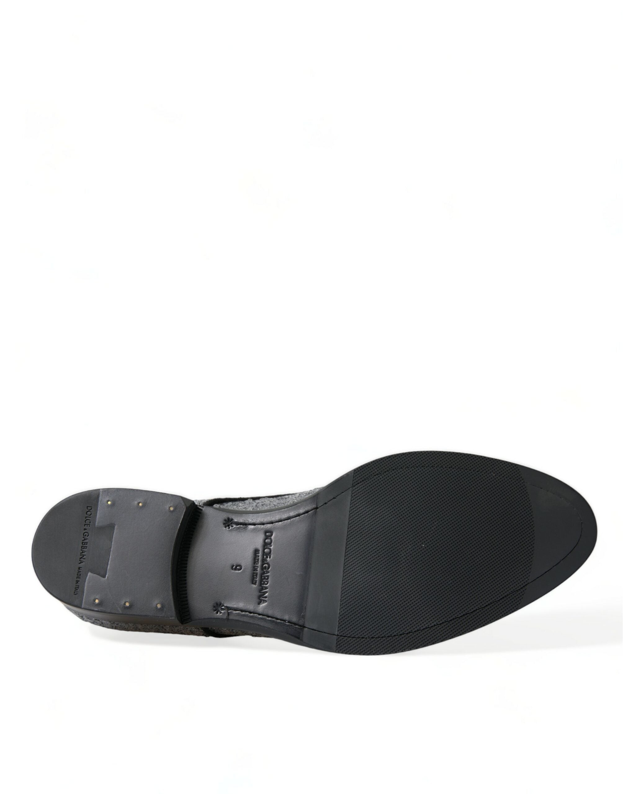Dolce & Gabbana Silberne Pailletten Schnür Derby Herren-Abendschuhe
