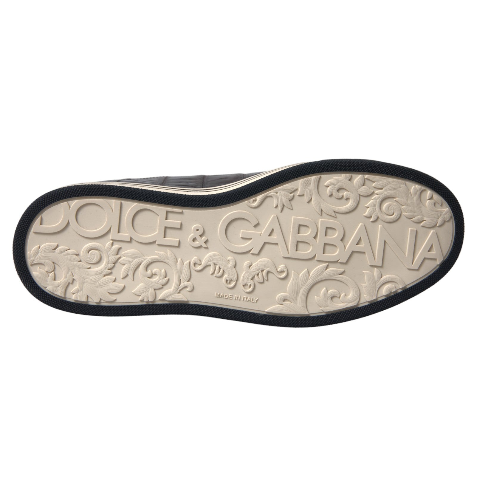 Dolce & Gabbana Braune Krokodil Exotisches Leder Herren Sneaker Schuhe
