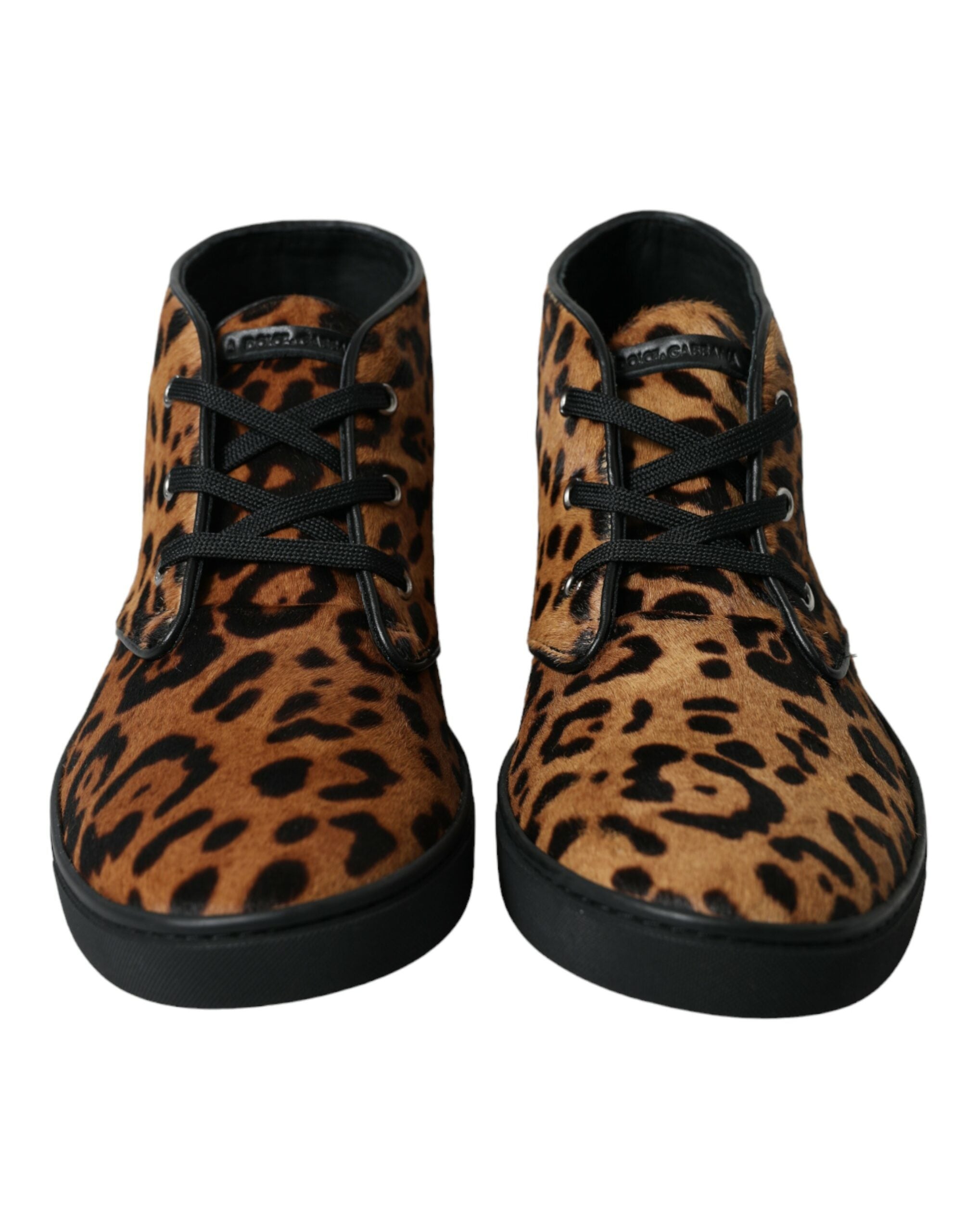 Dolce & Gabbana Bruin Luipaard Pony Haar Leren Sneakers Schoenen