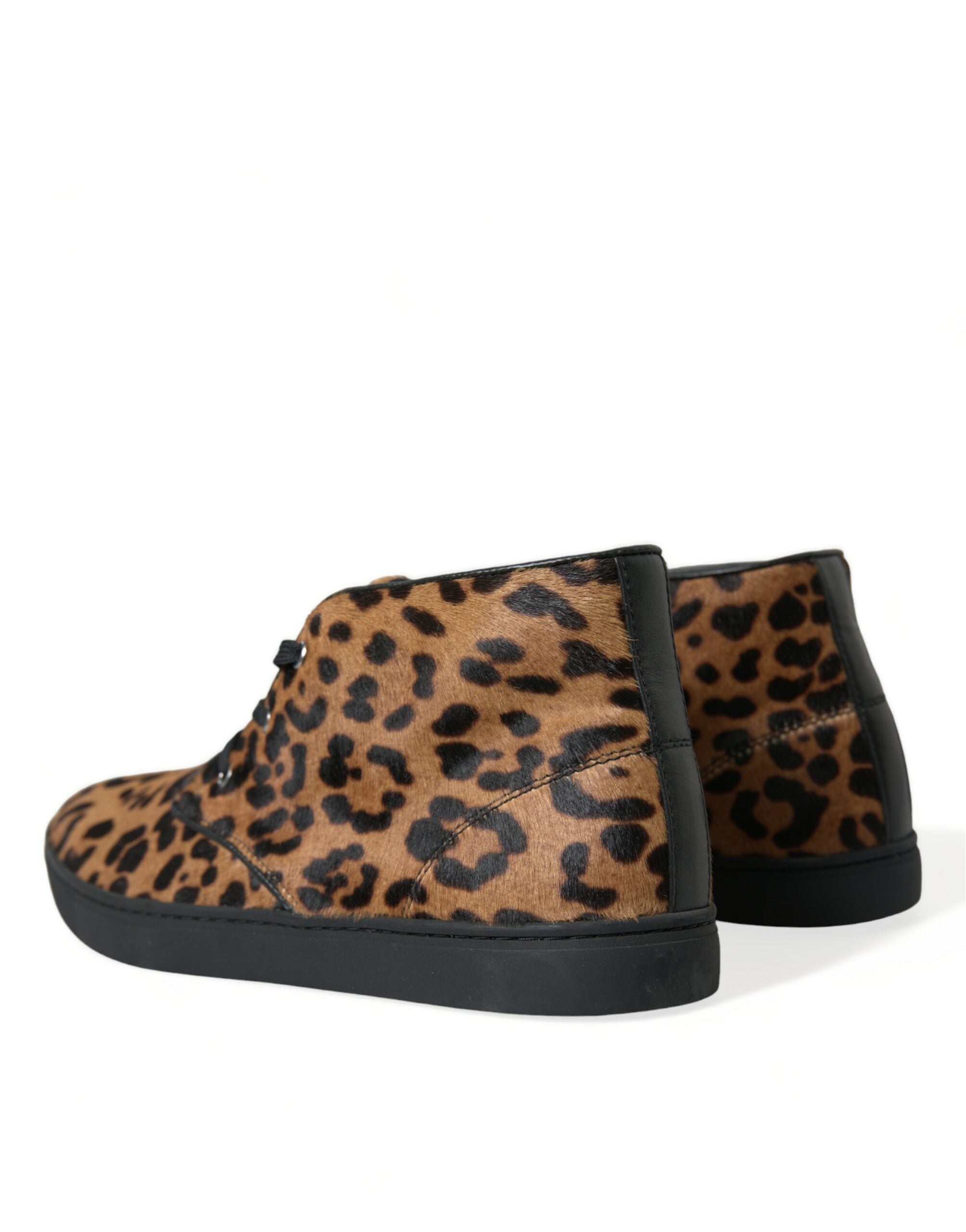 Dolce & Gabbana Bruin Luipaard Pony Haar Leren Sneakers Schoenen