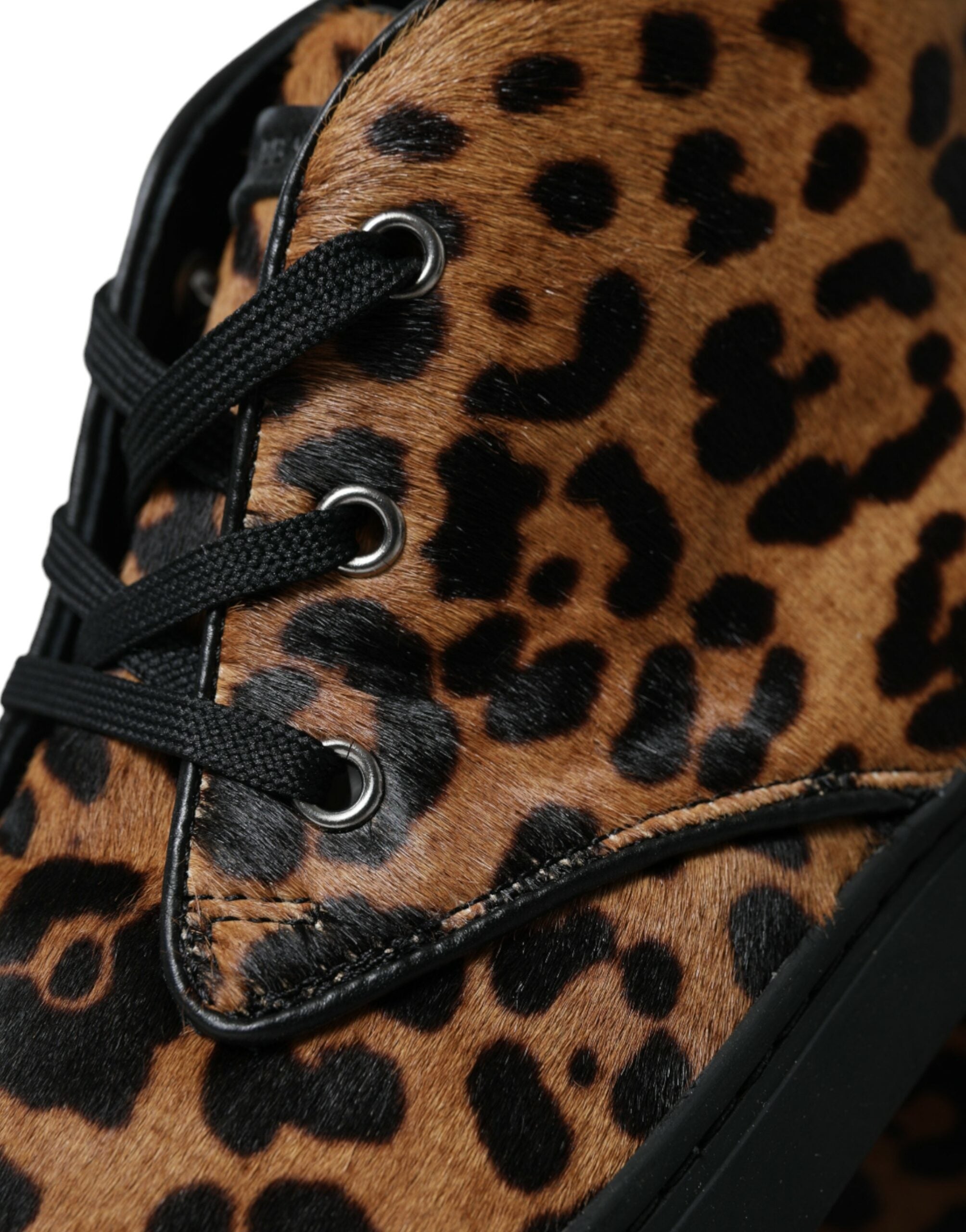 Dolce & Gabbana Bruin Luipaard Pony Haar Leren Sneakers Schoenen
