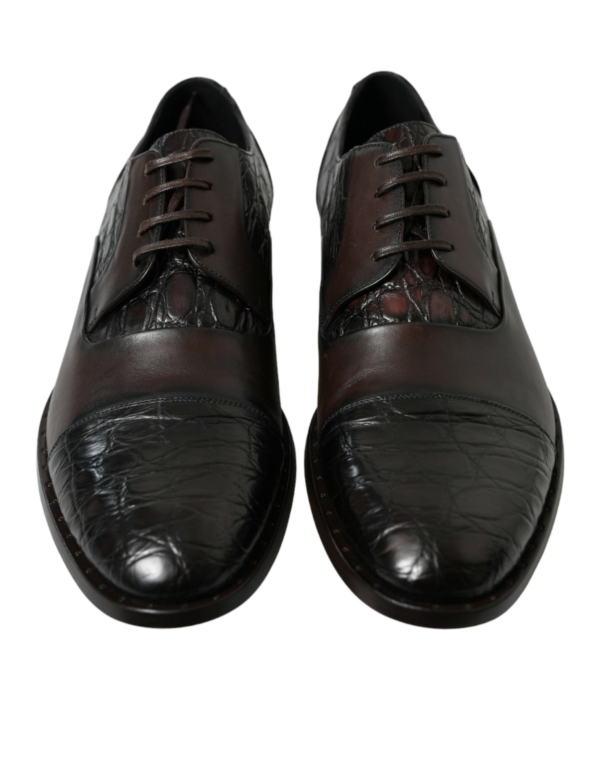 Dolce & Gabbana Formelle Herren-Schnürschuhe aus braunem Exotenleder