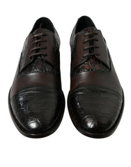 Dolce & Gabbana Formelle Herren-Schnürschuhe aus braunem Exotenleder