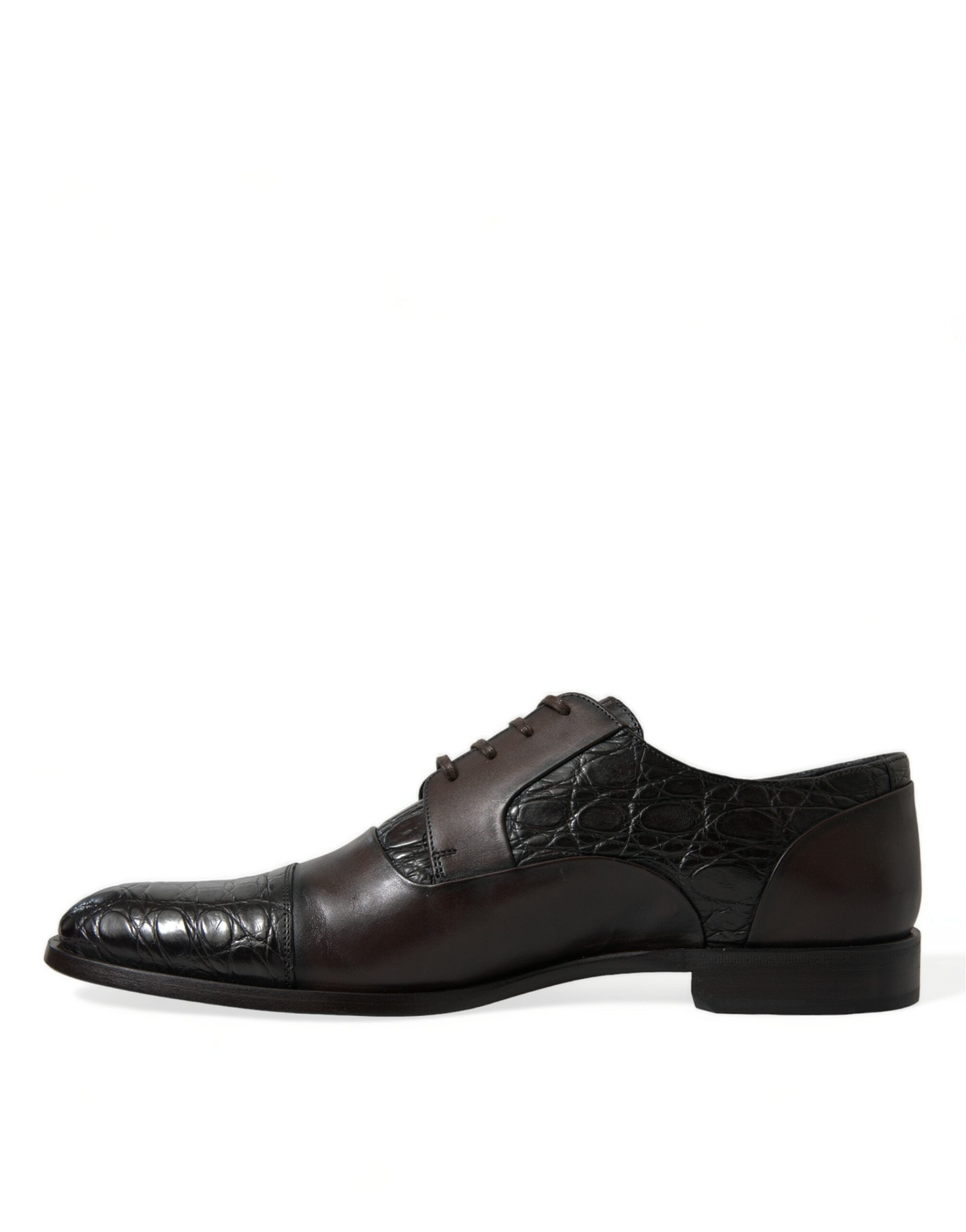 Dolce & Gabbana Formelle Herren-Schnürschuhe aus braunem Exotenleder