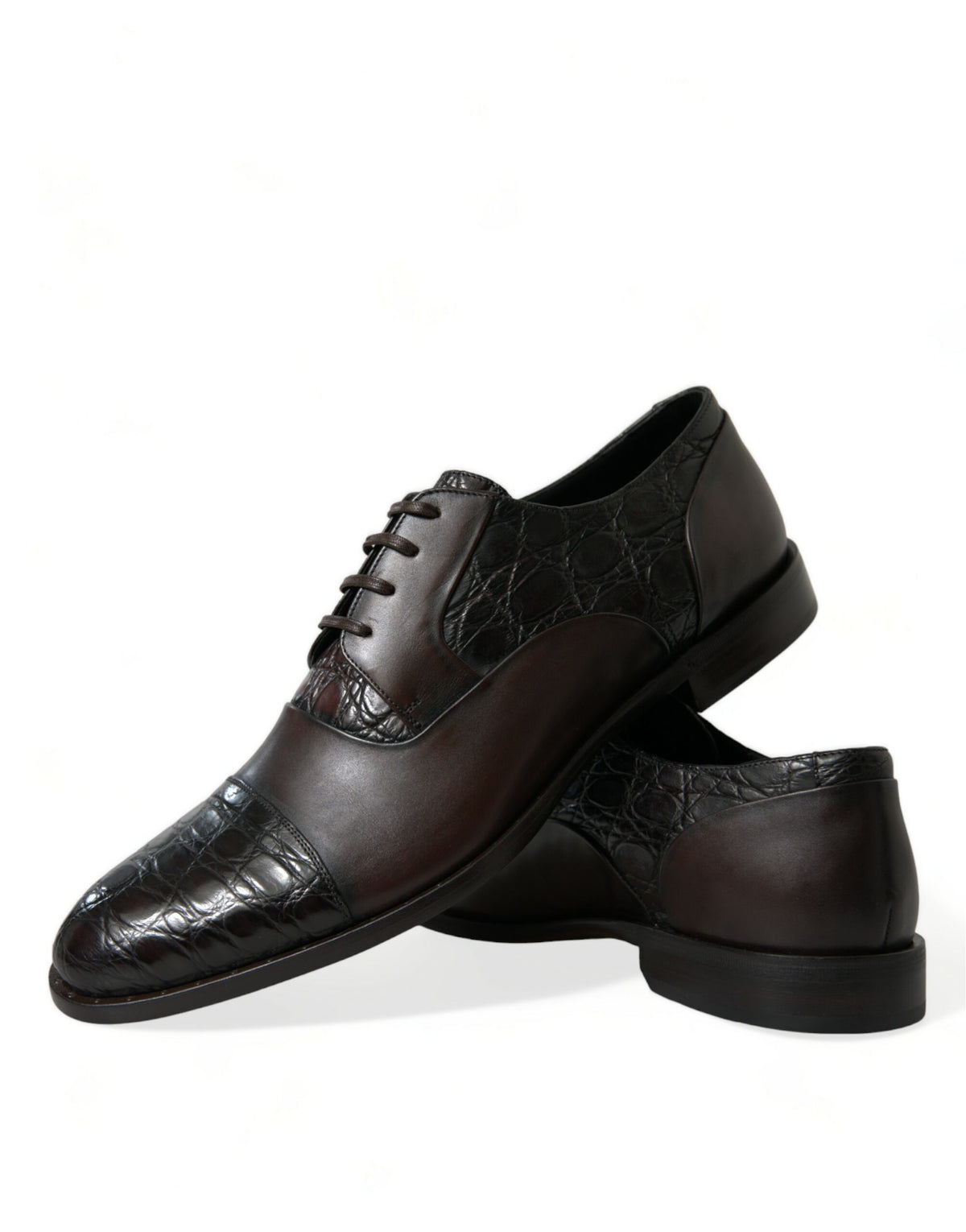 Dolce & Gabbana Formelle Herren-Schnürschuhe aus braunem Exotenleder