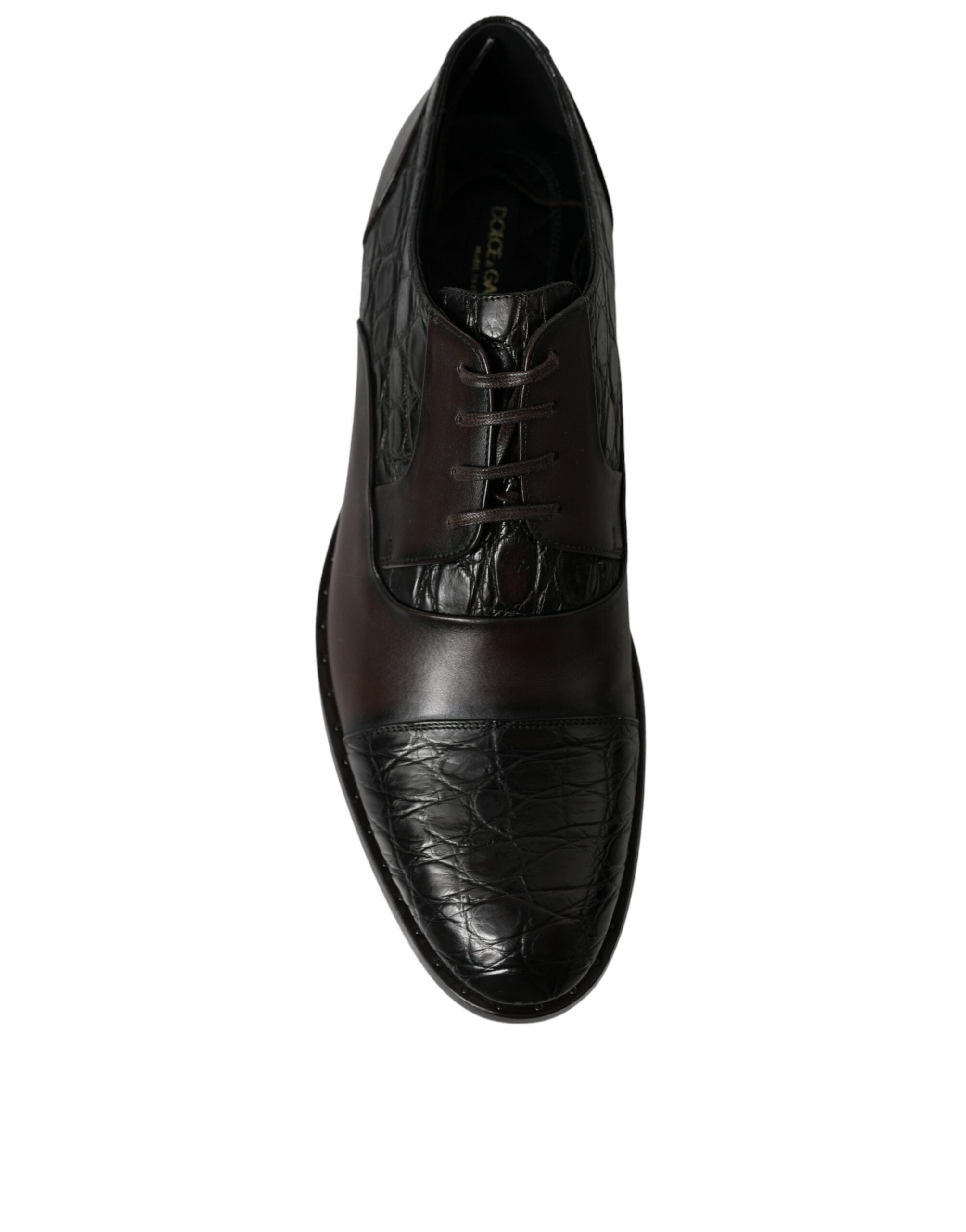 Dolce & Gabbana Formelle Herren-Schnürschuhe aus braunem Exotenleder