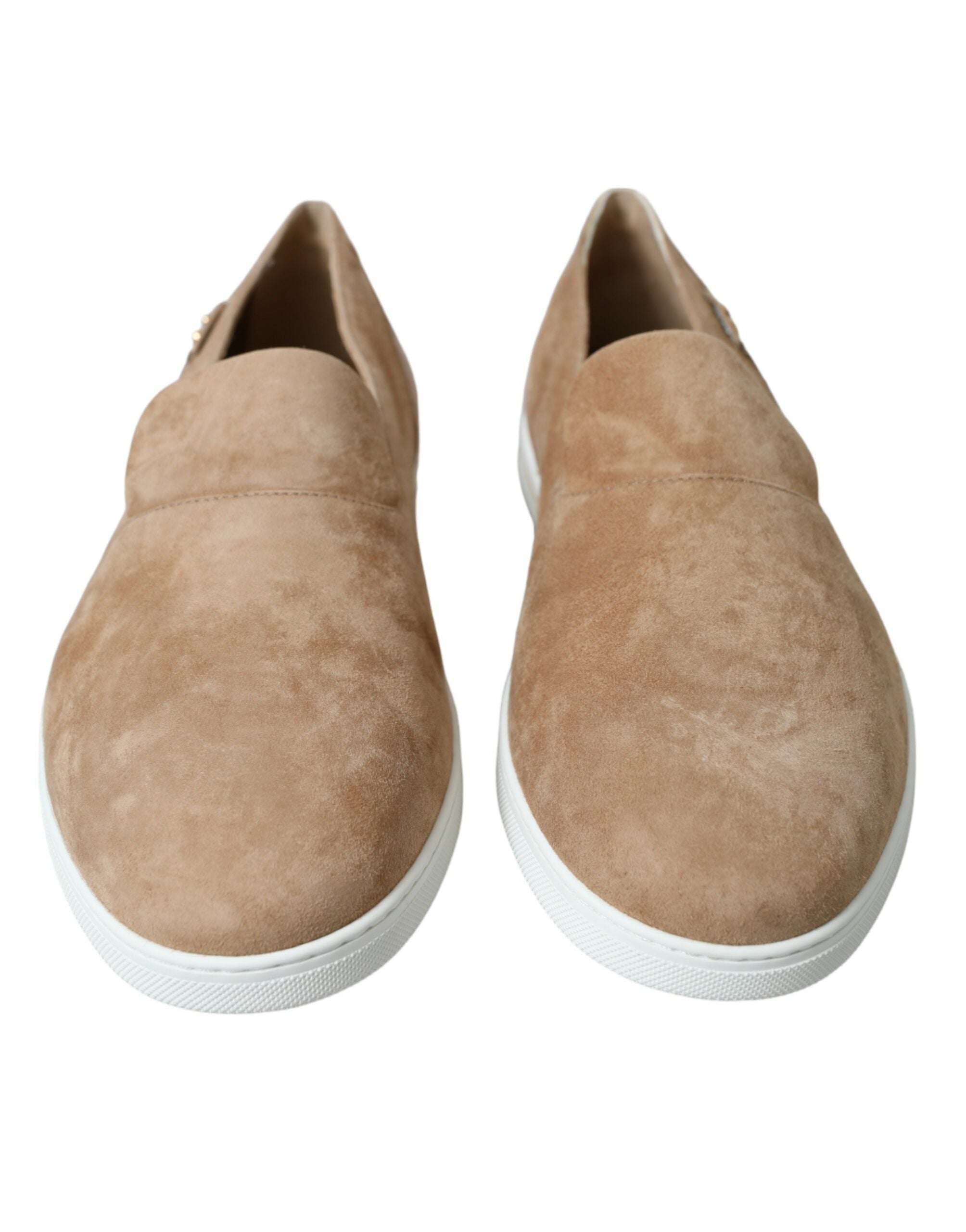 Dolce & Gabbana Beige Wildleder Caiman Herren Slipper Mokassins Schuhe