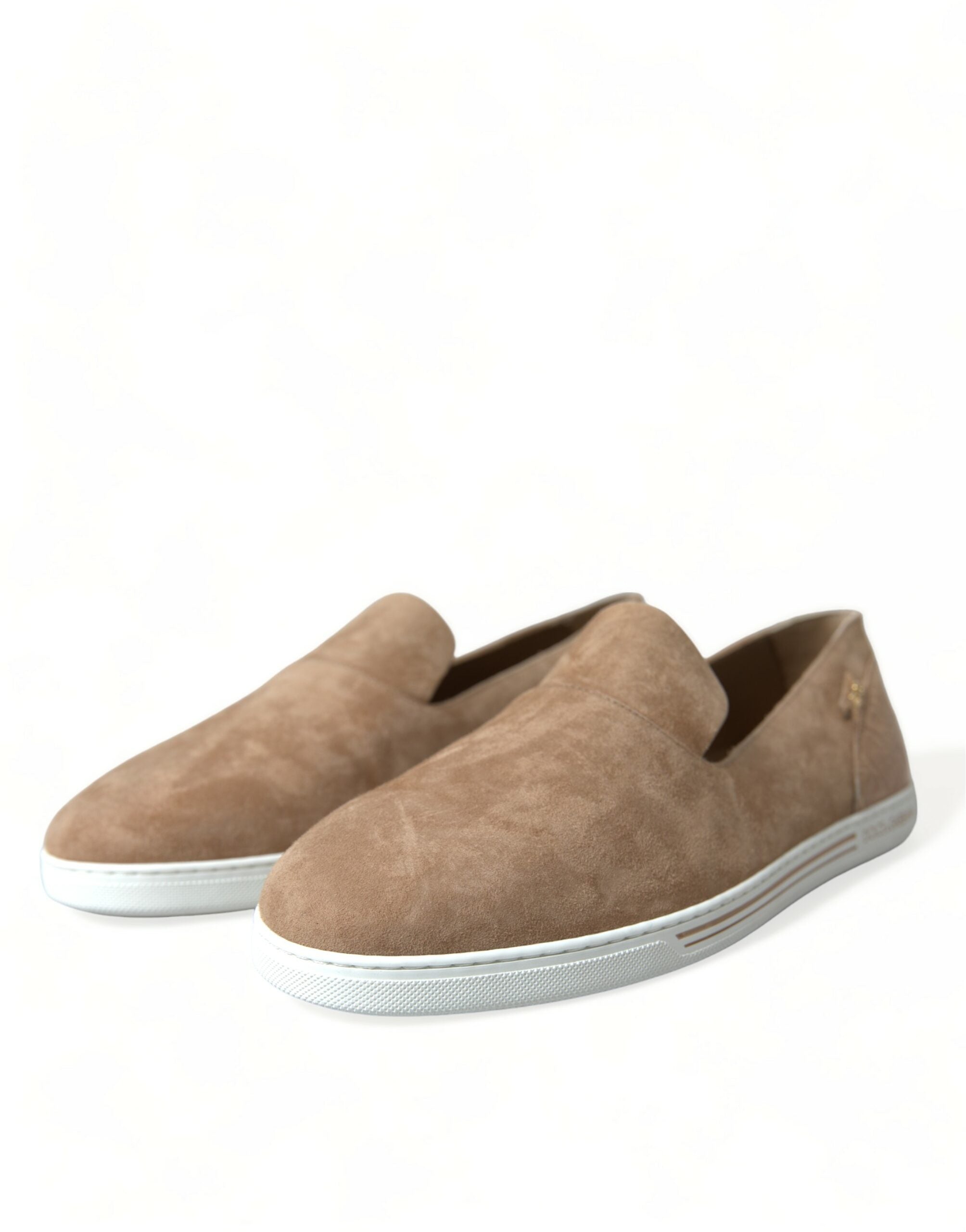 Dolce & Gabbana Beige Wildleder Caiman Herren Slipper Mokassins Schuhe