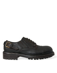 Dolce & Gabbana Brown Leather Lace Up Derby Men Dress Shoes