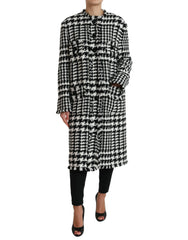 Dolce & Gabbana Schwarz-Weißer Hahnentritt-Trenchcoat