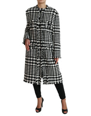 Dolce & Gabbana Schwarz-Weißer Hahnentritt-Trenchcoat