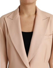 Dolce & Gabbana Beiger Baumwoll-Einreiher Langmantel Jacke