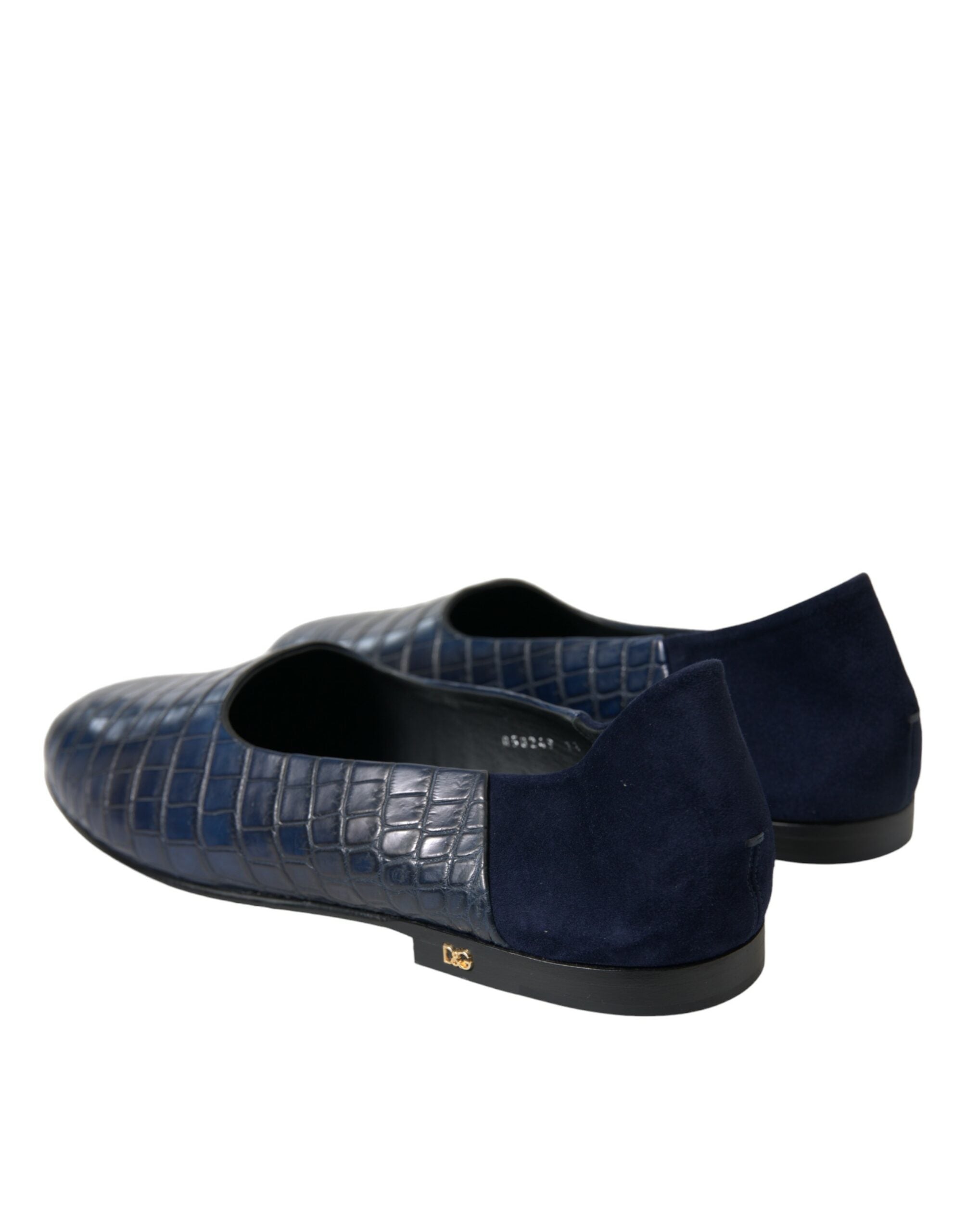 Dolce & Gabbana Blaue Slipper aus Krokodilleder