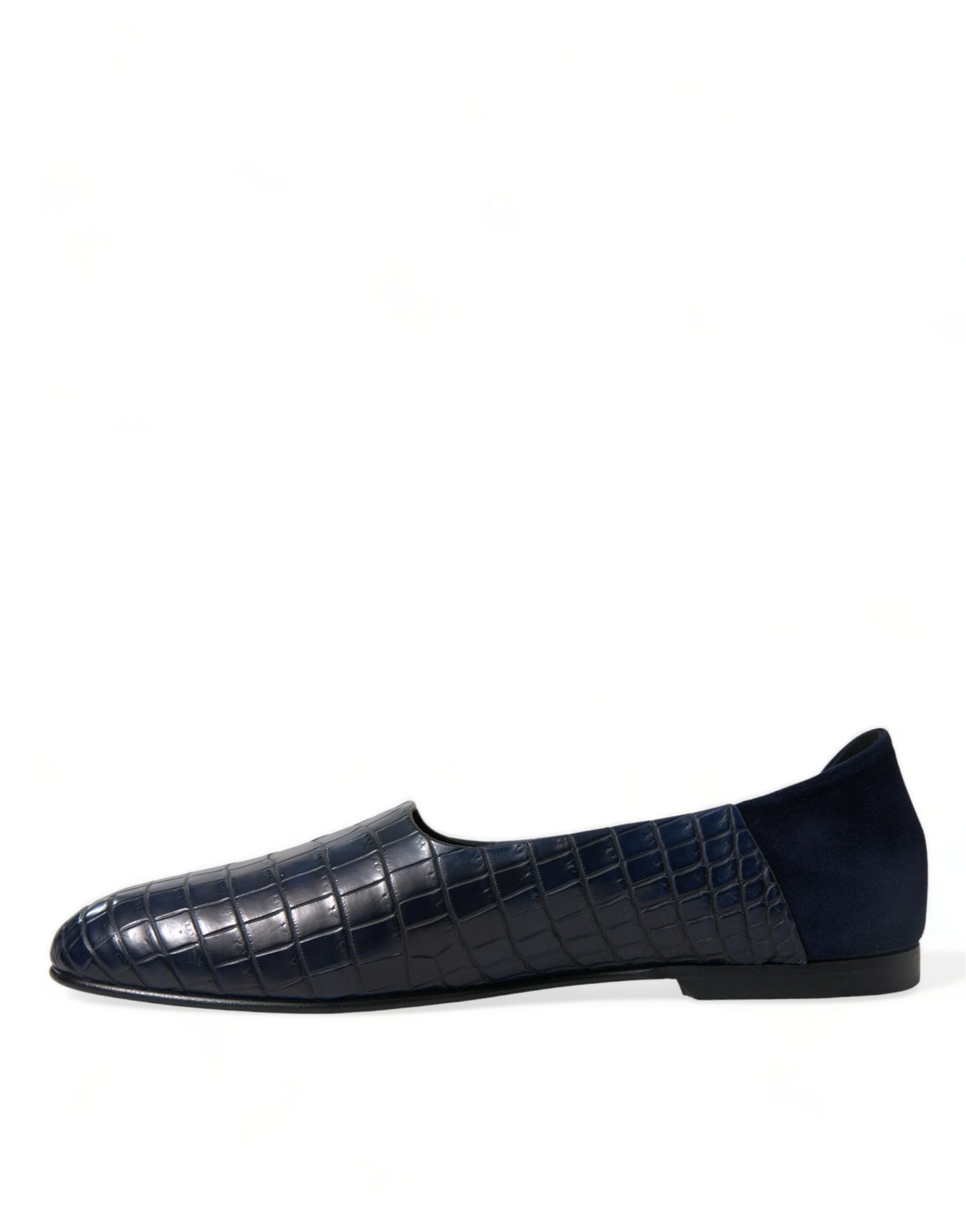 Dolce & Gabbana Blaue Slipper aus Krokodilleder