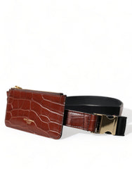 Dolce & Gabbana Bruin Alligatorleren Airpods Etui Portemonnee